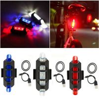 USB Rechargeable Bike Light 5LED Front Back Rear Tail Lights Cycling Safety Warning Light Waterproof Bicycle Lamp Flashlight Medicine  First Aid Stora