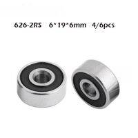 Abec-1ลูกปืน626rs 4/6ชิ้น6X19X6มม. ลูกปืน626-2rs ปิดผนึกฝาครอบยาง626 Rs/2rs