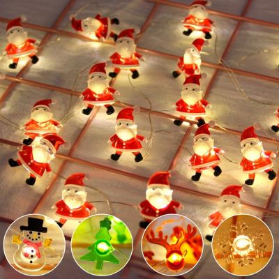 【CC】❒✽▩  20LED Claus Elk Garland Lights String Decorations 2023 for Xmas Ornaments Navidad New Year