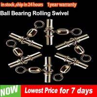 10Pcs Connector Ball แบริ่ง Rolling Swivel Cross Line Crane ทองเหลือง Nickle Fish Line Cross หมุนตะขอตกปลาอุปกรณ์เสริม Tackle