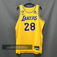 【High Quality】Mens 2022-23 New Original NBA Los Angeles Lakers #28 Rui Hachimura Jersey Icon Edition Yellow Swingman Heat-pressed