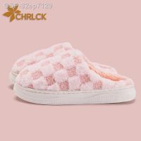 CHRLCK-Chinelos Peludos De Algodão Para Homens E Mulheres Sapatos Internos