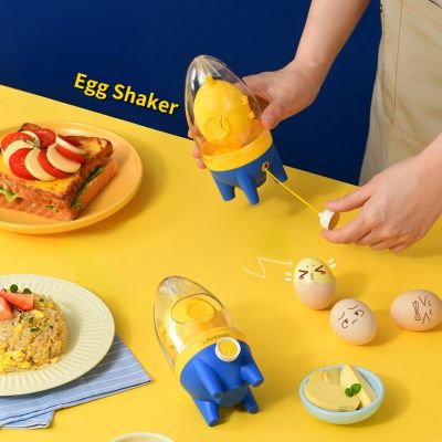 ☒✴ Portable Egg Scrambler Shaker Golden Egg Maker with Slicer Scrambler Raw Egg Spinner Scrambler Eggs Yolk White Mixer