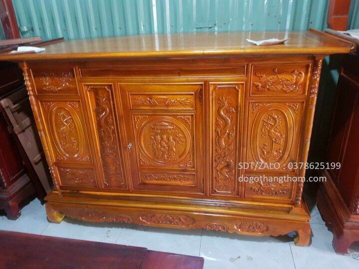 Tổng Kho Đồ Gỗ Nội Thất 288 : Bàn thờ có bàn cơm gỗ Hương 1m75