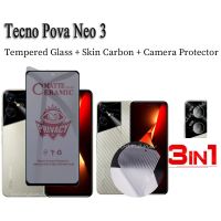 Tecno Pova Neo 3กระจกนิรภัยสำหรับความเป็นส่วนตัวของคนสอดแนม Tecno Pova Neo3ภาพยนตร์เซรามิก3 In 1และฟิล์มด้านหลัง Tecno PovaNeo 3ปกป้องหน้าจอ