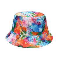 Tie Dye Double-Sided Bucket Hat Women Mens Summer Gradient Foldable Panama Hip Hop Caps Bob Beach Sun Fishing Fisherman Hat