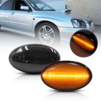 GRACEAUTO ไฟเครื่องหมายไฟ Led ด้านข้างสีเหลืองอำพันเลนส์รมควันสำหรับ02-07-Subaru-Impreza-Wrx Sti GDA GDB