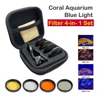 ◇⊙✈ Aquarium Lens Fish Tank Phone Camera Lens Filter 4 in 1 Macro Lens Yellow Lens Filter Coral Reef Aquarium Universal