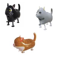 1pc Cute Pet Cat Foil Balloon Walking Animals Inflatable Helium Balloon For Baby Shower Kids Birthday Party Decorations and Gift Balloons