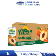 FREESHIP 0đ Toàn Quốc Thùng 12 hộp Nước Vfresh đào ép Necta Hộp giấy 1L