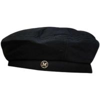 beret women hat M standard solid color all-match black hat Korean version Japanese British retro octagonal hat tide Newsboy Caps 【JULY]