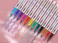 8/12Colors Double Line Outline Art Pen Marker Pen DIY Graffiti Highlighter Scrapbook Bullet Diary Poster Card Highlighters Markers