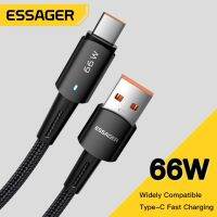 Essager 66W 6A USB ไปยังชนิด C สายชาร์จเร็วชนิด C USB เร็ว Type-C Huawei สายชาร์จสำหรับ