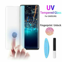 UV Tempered Glass For Samsung Galaxy S22 S21 S20 Ultra Screen Protector S10 S8 S9 Note 20 10 S9 S8 Plus S10 5G S8 Full Glue Film