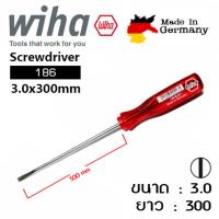 WIHA ไขควงปากแบน classic ด้ามแดง 186  No.00210 ขนาด 3.0 x 300mm