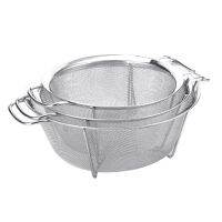 【CC】✵  Metal Drain Basket Mesh Strainer Bowl Ear Handles Convenient Washing Rice