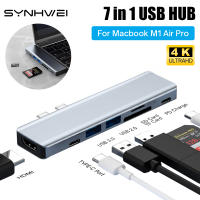 7 in 1 USB C Hub for M1 Air Pro USB 3.0 Adapter with HDMI 4K TF SD Card Reader PD Charge Support Accessories