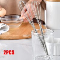 2PCS Stainless Steel Balloon Wire Whisk Set Whip Mix Stir Beat Mini Egg Whisk Stainless Steel Egg Whisk Kitchen Wire Balloon