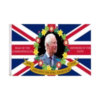 Charles III Flag 2023 British King Coronation Flag Durable and Fade-Resistant Large Enthroned Flag to Celebrate Kings Succession impart