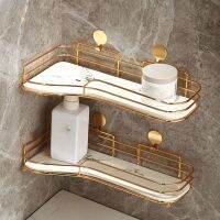 ✤ Creative Non-perforated Marble Bathroom Shelf Bathroom Decoration Cosmetic Lotion Bottle Skin Care Product Mask Storage Rack