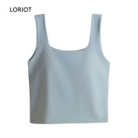 LORIOT เสื้อกล้ามสายเดี่ยวเสื้อกล้ามแบบมีบราของผู้หญิง,เสื้อกล้ามเสื้อกล้ามเสื้อกล้ามเสื้อกล้ามคอกลมแขนกุดเซ็กซี่ลำลอง SA1527เกาหลี