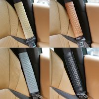 Seat Belt Pads Leather Seat Belt Covers More Comfort Driving Cushion Helps Protect Your Neck and Shoulders Suit for Car, Truck, SUV, Airplane