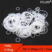 10Pcs White Silicone O Ring Gasket CS 1.5mm OD 5 ~ 80mm Food Grade Waterproof Washer Round O Shape Rubber silicon ring  o-ring Gas Stove Parts Accesso