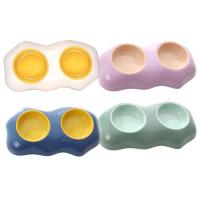 Double Dog Bowl Egg-shaped Dog Cat Water and Food Bowls Pet Bowls for Small Medium Large Dogs Cats Pet Food Water Feeder Puppy Supplies functional