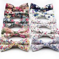 Mens Floral Bow Tie Flexible Bowtie Smooth Necktie Soft Cotton Butterfly Decorative Pattern Paisley Flower Ties