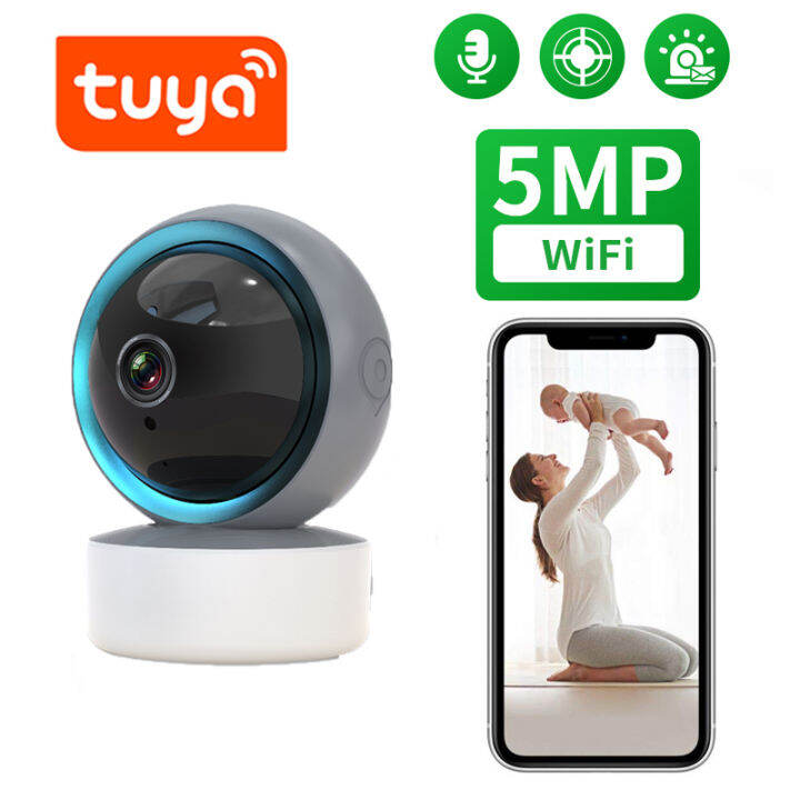 Tuya กล้อง IP 3MP 5MP Wifi กล้องเฝ้าระวังวิดีโอ HD Night VIsion การติด