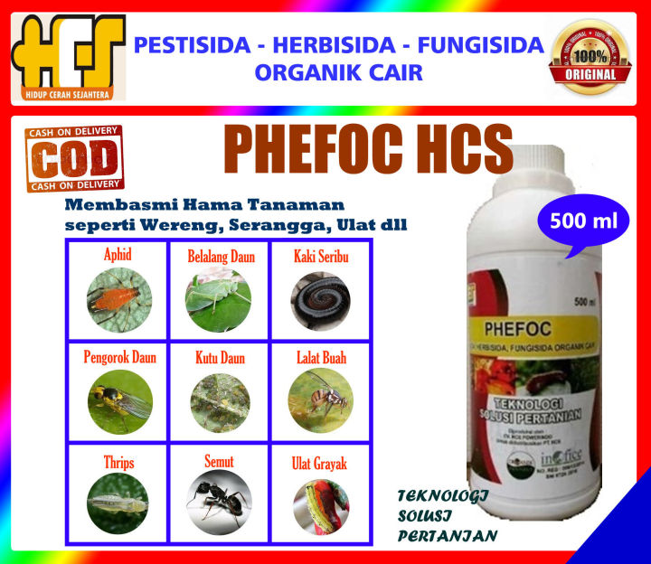 Phefoc Hcs 500 Ml Pestisida Herbisida Fungisida Organik Cairpupuk Pembasmi Hama Tanaman Paling 4704