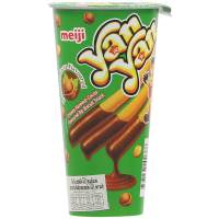 Meiji Yan Yan Hazelnut Cocoa Dip Biscuit Snack 44g.