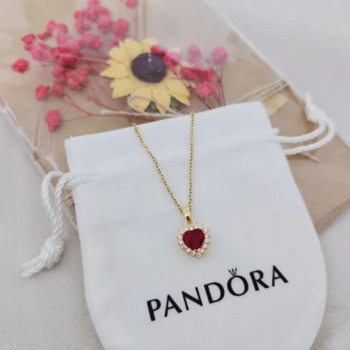free shipping Pandora Queen of Hearts Red Necklace Lazada PH
