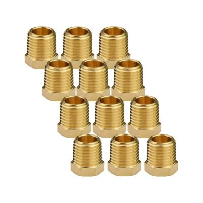 The Brass Pipe Hex Head Plug Fittings 1/4" Male NPT Air Fuel Boat Pipe Fittings Accessories