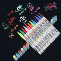 【cw】 12 Color/set Erasable Chalk Markers Pens Glass Windows Blackboard Teaching Tools Office