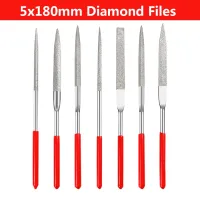 5x180mm Diamond file steel file set assorted small files metal polishing and trimming files Metal Grinding Fine Alloy Steel Sand