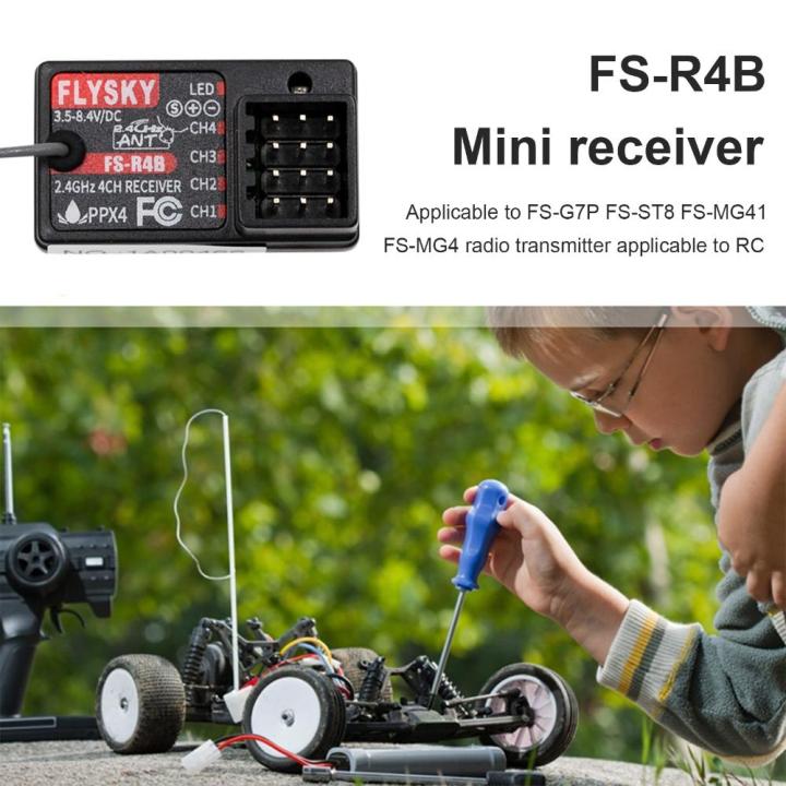 ตัวรับสัญญาณโปรแกรมวิทยุที่กำหนดเดี่ยวแบบ-flysky-fs-r4b-สำหรับรถยนต์-fs-mg4-fs-mg41-fs-g7p-fs-st8