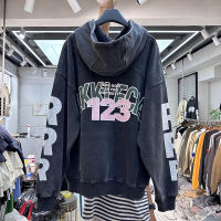 ใหม่ Patchwork RRR123 Hoodie ผู้ชายผู้หญิง Oversize ล้างผ้าหนักล้าง RRR 123 Vintage Hooded Pullovers Gym