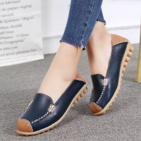 New Spring Autumn Shoes Woman Genuine Leather Women Flats Female Moccasins Shoe Slip On Womens Loafers Big Size 35-44