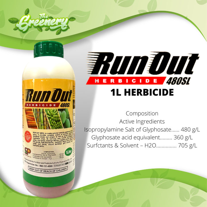 RUN OUT 480SL 1 LITER HERBICIDE BY: S&P ENTER. | Lazada PH