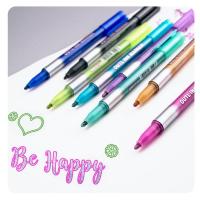 8PcsSet Double Line Fluorescent Highlighter Pen Markers Pas Drawing Pen for Student School Office Supplies Cute Stationery