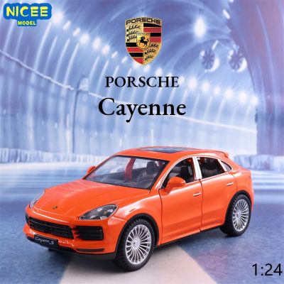 ✳卐№ jiozpdn055186 Cayenne S SUV Alloy Car Model Diecast Brinquedo De Metal Coleção Som E Luz Presente Das Crianças F384 1:24