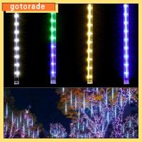 GOTORADE 8หลอด30ซม. ไฟหยดฝน ตกแต่งต้นคริสต์มาส คริสมาสต์ ไฟฝนดาวตก LED แฟชั่นสำหรับผู้หญิง กิจกรรมกลางแจ้งกลางแจ้ง ไฟตกฝน