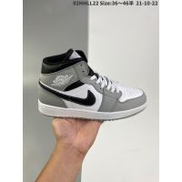 2023 ✅Original NK* A J 1 Mid "Light e Grey" Fashion Basketball Shoes Casual High Top Sneakers {Limited Time Offer} （Free Shipping）