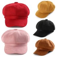 Women Truck Hat Suede Fabric Adjustable Hats &amp; Caps Berets Newsboy Hat Beret Hat Baker Cap