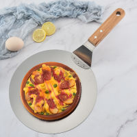 Wooden Handle Pizza Shovel Round Stainless Steel Non-Stick Spatula Multipurpose Kitchen Accessories Cake Baking Pastry Tools