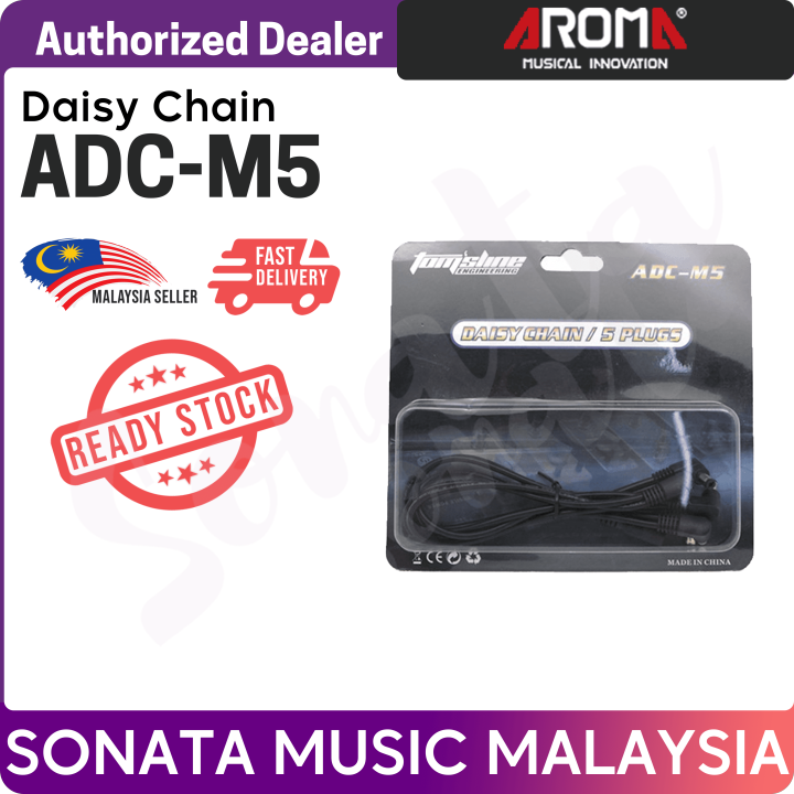 Aroma ADCM5 Daisy Chain Power Cable 5 Ways for Guitar or Bass Effect