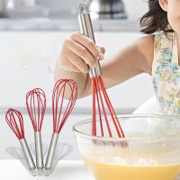 3Pcs Silicone Egg Beater Silicone Egg Whisk Kitchen Wire Balloon Whisk Utensil Hand Egg Beater Silicone Whisk