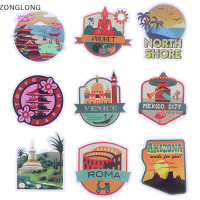 ?ZONGLONG? การตกแต่งผนังกระเป๋าเดินทางด้วยโทรศัพท์แบบทำมือ50ชิ้นสติกเกอร์อาคารที่มีชื่อเสียงระดับโลกรูปลอกกราฟฟิตี