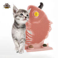 Pet Cat Face Scratchers Massager Fish Shaped Self Groomer With Bell Cats Supplies For Self Grooming